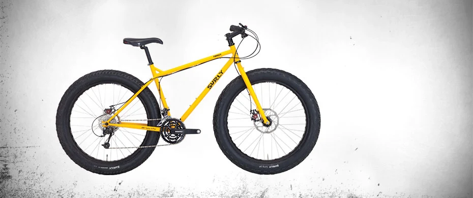 Surly Pugsley fat bike Yellow color side view