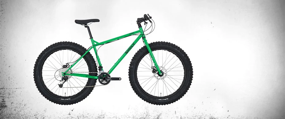 Surly Pugsley fat bike Grassy Green color side view