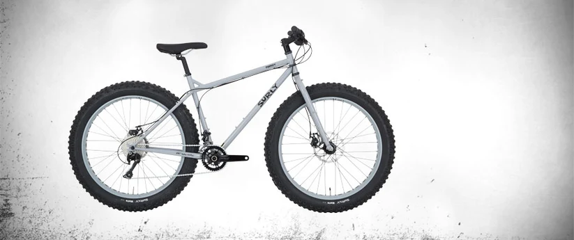 Surly Pugsley fat bike Battleship Gray color side view