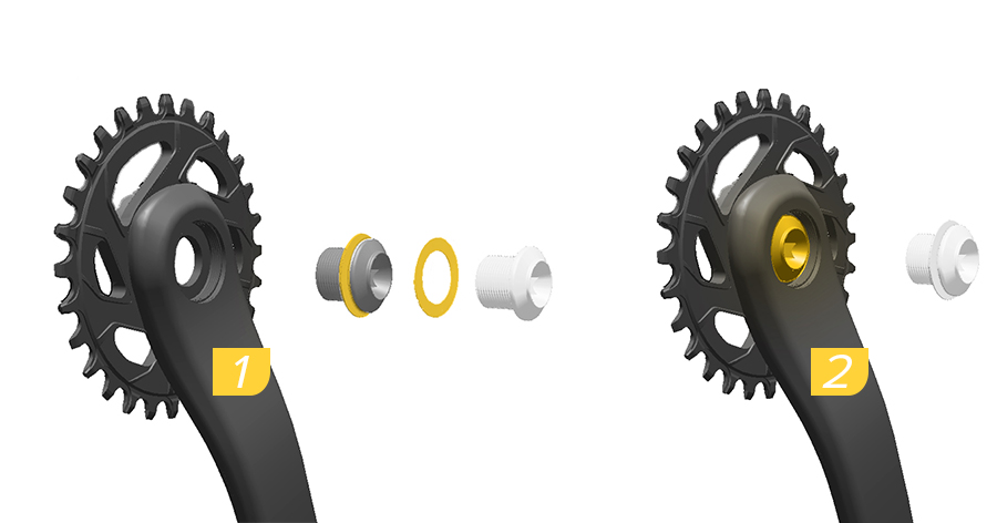 DUB Crank Self-Extractor Bolt and Cup Installation